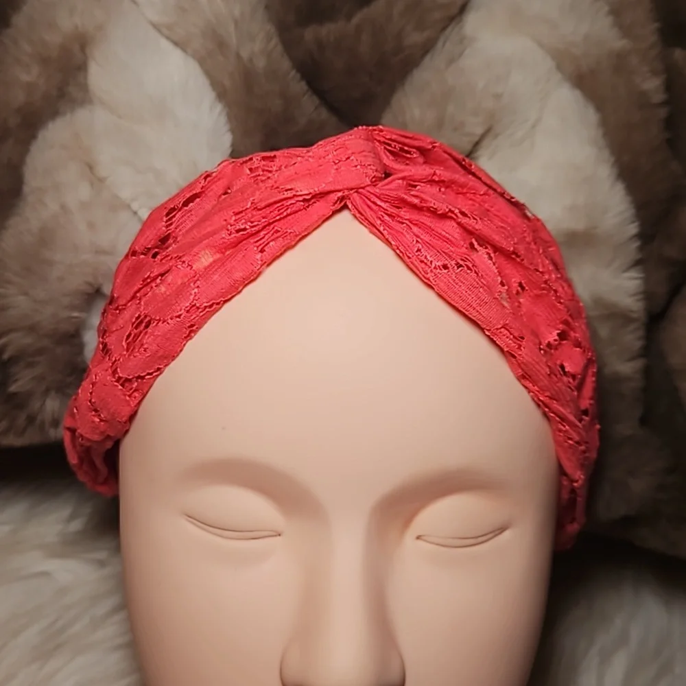 Pink Lace Twist Headband | Soft Lace Hairband | Feminine Boho Accessory